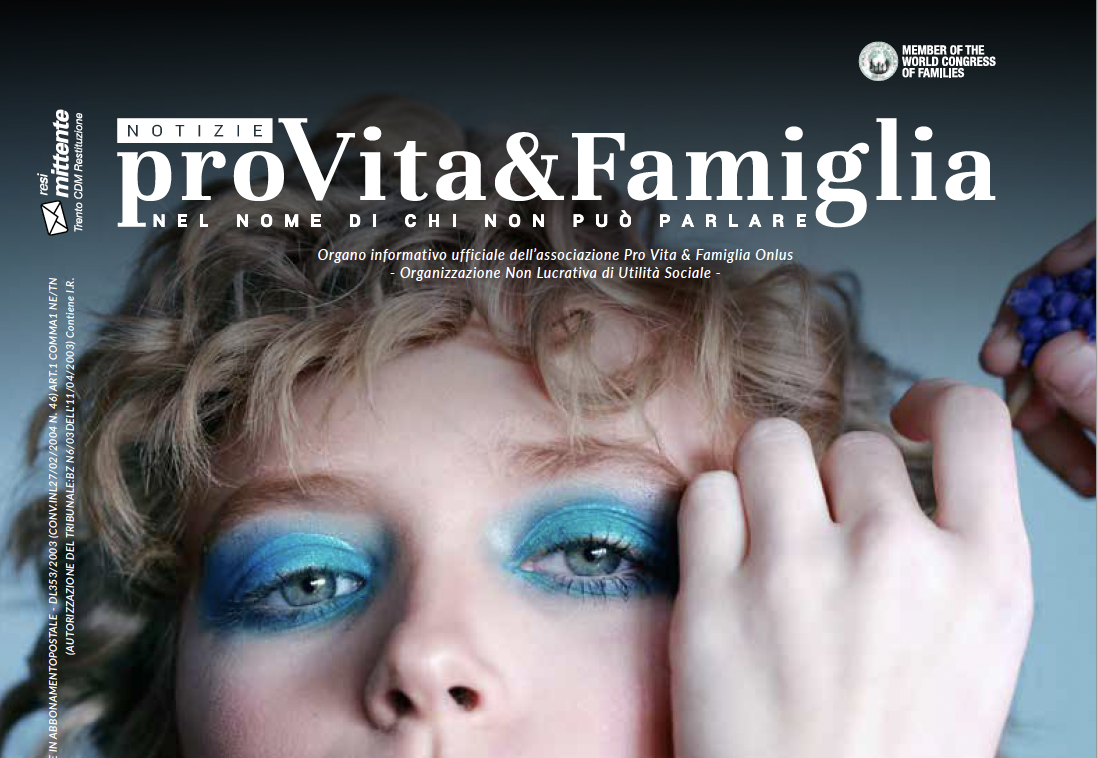 Un ragazzino che si trucca- copertina Notizie ProVita & Famiglia giugno 2023